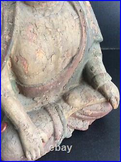 Superbe ancienne statue de Bouddha Amitabha Bois sculpté, Chine