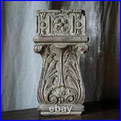Support présentoir pilier en bois sculpté ancien art populaire