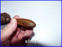 Très rare ancien Casse-Noix Noisette en Bois Sculpté escargot Antique Nutcracker