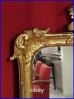 XVIII ème s, miroir ancien en bois en sculpté doré